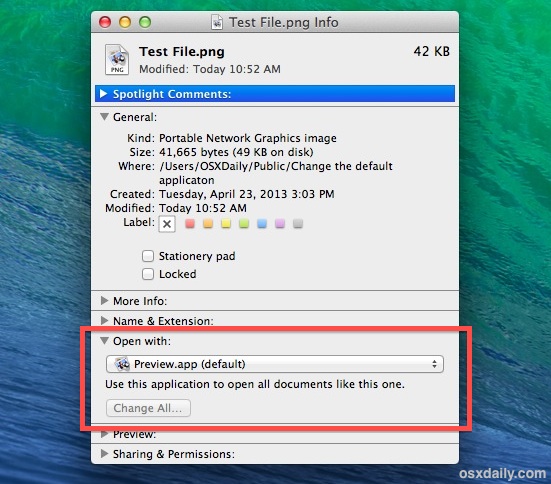 mac change default program for csv